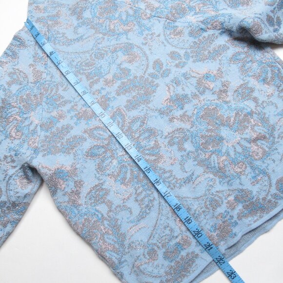 NWOT Anthropologie The Beatriz Mock-Neck Sweater: Lurex Edition Blue Small - Picture 7 of 9